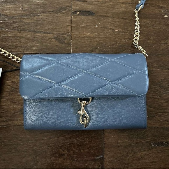 Rebecca Minkoff-Edie Wallet on a Chain crossbody-blue slate-Brand new with tags. - Picture 6 of 12